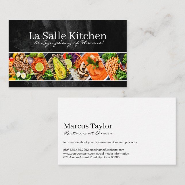 Carte De Visite Assortiment de cuisines présentées | Restaurant (Devant / Derrière)