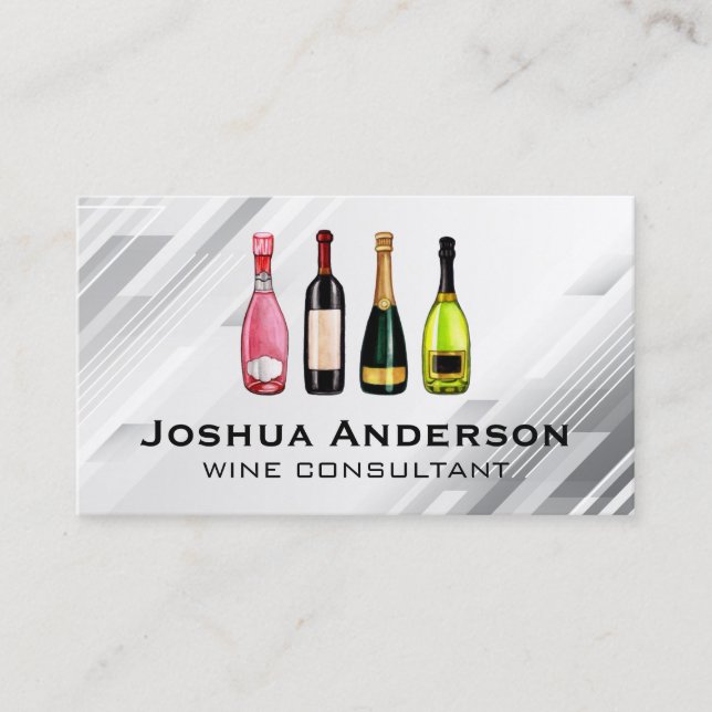 Carte De Visite Assortiment de vins Champagne | Vignoble (Devant)