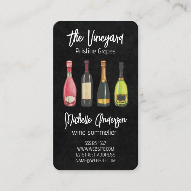 Carte De Visite Assortiment de vins | Créatif (Devant)