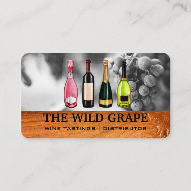 Carte De Visite Assortiment de vins | Vignoble (Devant)