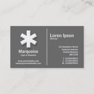 Carte De Visite Astérisque blanc moyen - gris (66666)