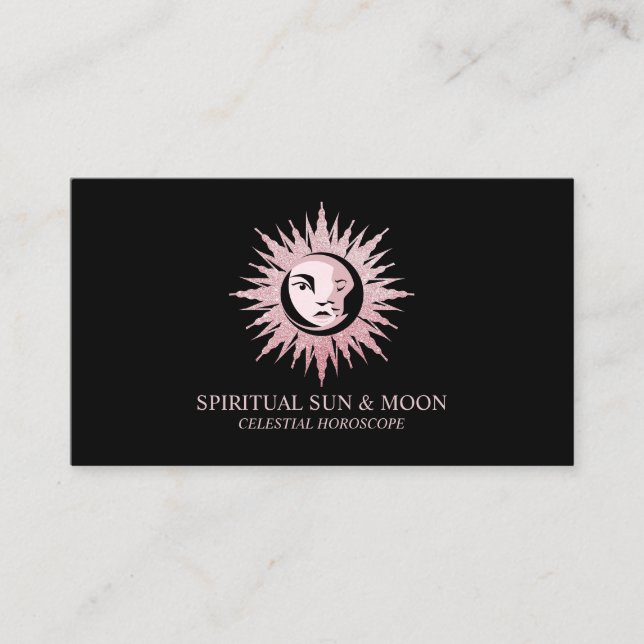 Carte De Visite Astrologie Céleste Lune Soleil Spirituel (Devant)