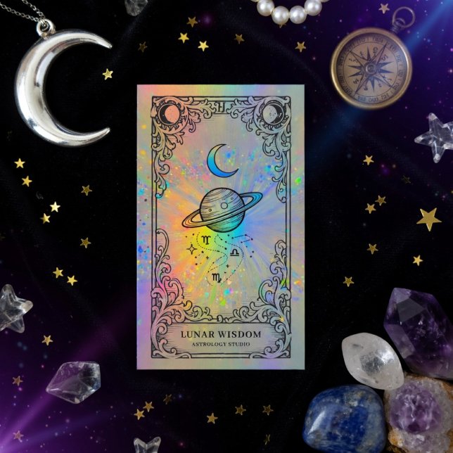 Carte De Visite Astrologie | Marque de Zodiaque Céleste Holographi (Créateur téléchargé)