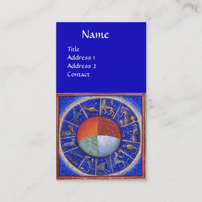 Carte De Visite ASTROLOGIE, SIGNES ZODIAQUES, QUATRE ÉLÉMENTS Astr (Devant)