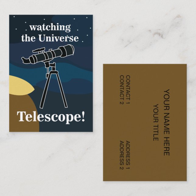 Carte De Visite Astronomie du ciel nocturne du télescope (Devant / Derrière)