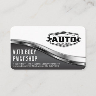 Carte De Visite Atelier de carrosserie Auto Tech   Icônes de servi
