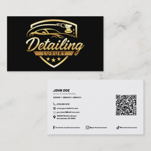 Carte De Visite Atelier de carrosserie de luxe Gold & Black pour a