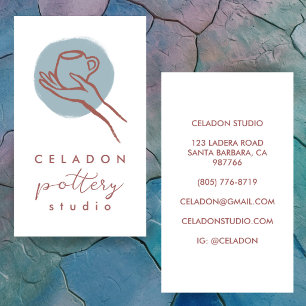 Carte De Visite ATELIER DE CÉRAMIQUE POTERIE Élégant DESSINÉ À LA