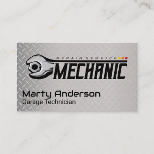 Carte De Visite Atelier de réparation automobile Clé de mécanici