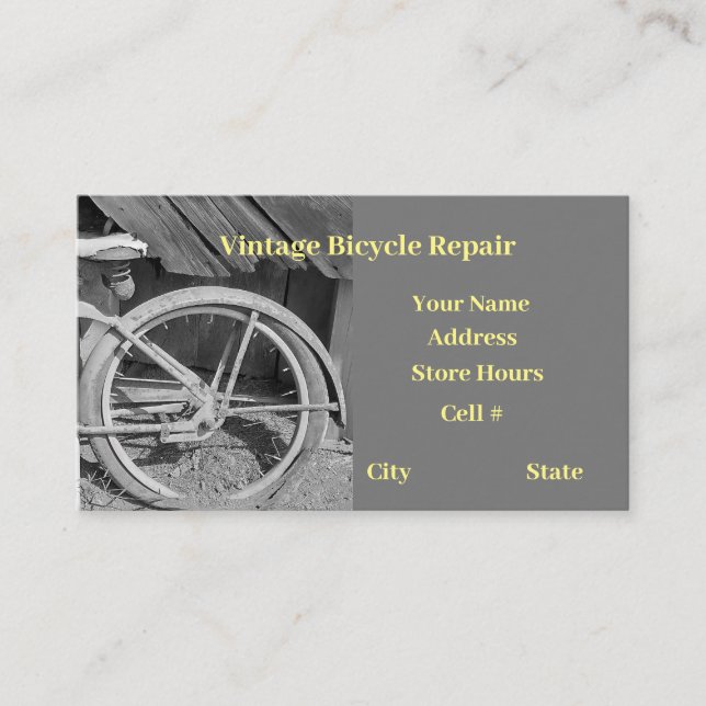 Carte De Visite atelier de réparation de bicyclette réparation cha (Devant)