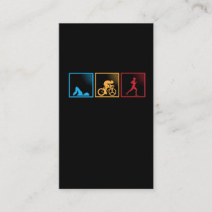Carte De Visite Athlète de course à vélo de Triathlon rétro