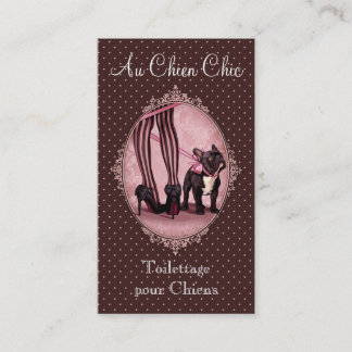 Carte De Visite Attachée à mon Bouledogue Français