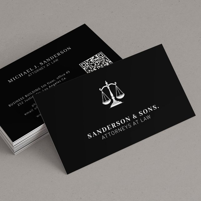 Carte De Visite Attorney at law lawyer professional black (Créateur téléchargé)