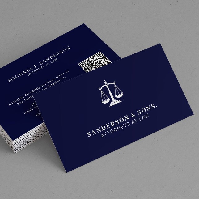 Carte De Visite Attorney at law lawyer professional navy (Créateur téléchargé)