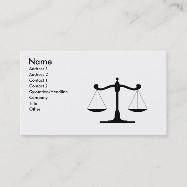 Carte De Visite Attorney Lawyer (Devant)