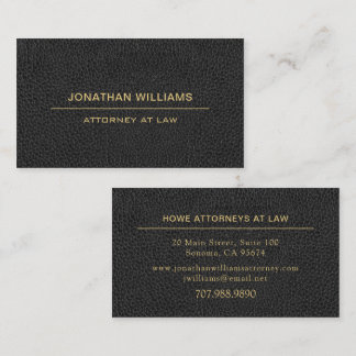 Carte De Visite  Attorney Lawyer Faux Leather Gold Black