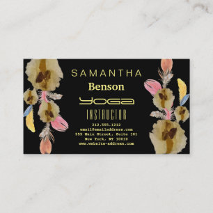 Carte De Visite Attrape-rêves élégant Plumes Professeur de Yoga