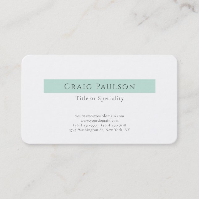 Carte De Visite Attrayant Simple Clair Professionnel Moderne (Devant)