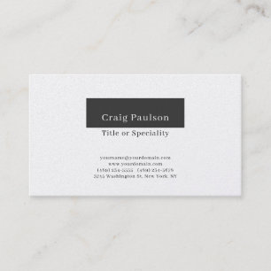 Carte De Visite Attrayant Simple Noir Blanc Perle Premium