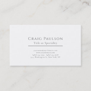 Carte De Visite Attrayant Simple Professionnel Plain Minimaliste