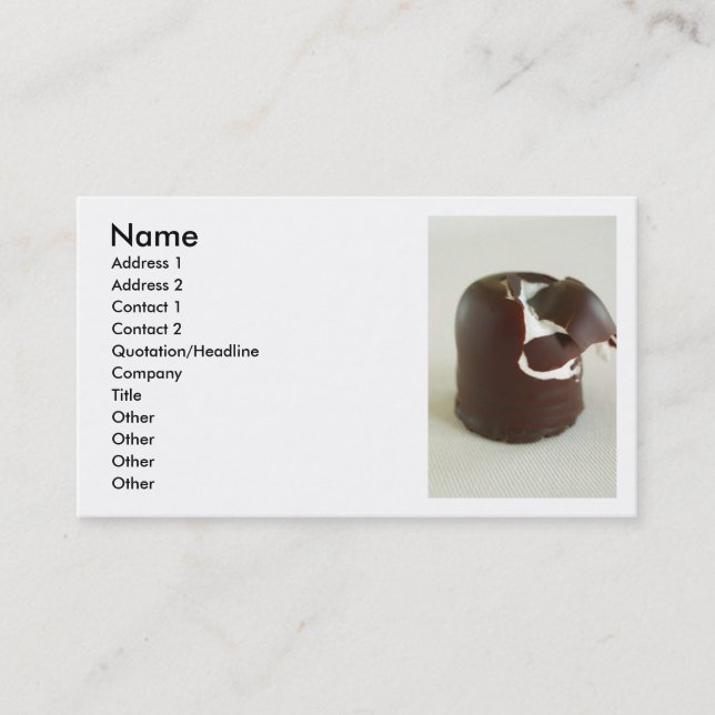 Carte de visite au chocolat (Devant)