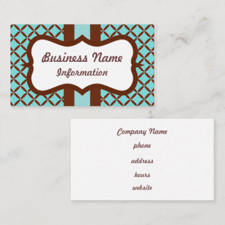 Carte de visite au chocolat Aqua