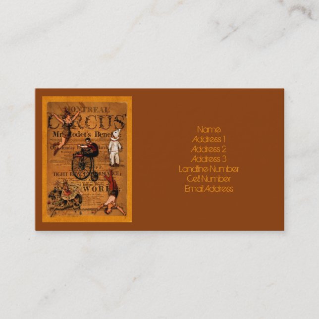 Carte De Visite Au cirque (Devant)