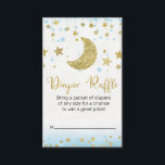 Carte De Visite Au-Dessus De La Lune Insérez La Demande De Raffle<br><div class="desc">Au-dessus de la lune Déchets Raffle Demande Insérer une étoile douce et lune thème baby shower billet de tombola ou insérer pour un petit garçon. Ce design présente une fausse vedette d'or,  une lune de parties scintillant d'or et des étoiles d'or et de bleu.</div>