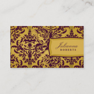 Carte De Visite aubergine 311-Julianna et damassé de moutarde