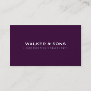 Carte De Visite aubergine simple et intelligente simple MASCULINE 