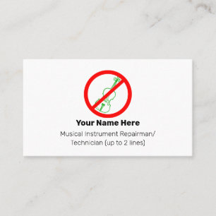 Carte De Visite Aucun violon vert Instrument Tech Blanc