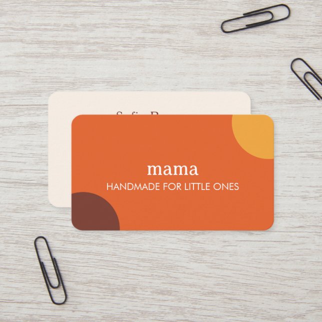 Carte de visite audacieuse rétro mignonne | maman (Devant/Arrière en situation)