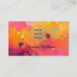 Carte De Visite audacieux coloré moderne abstrait art couleur spla