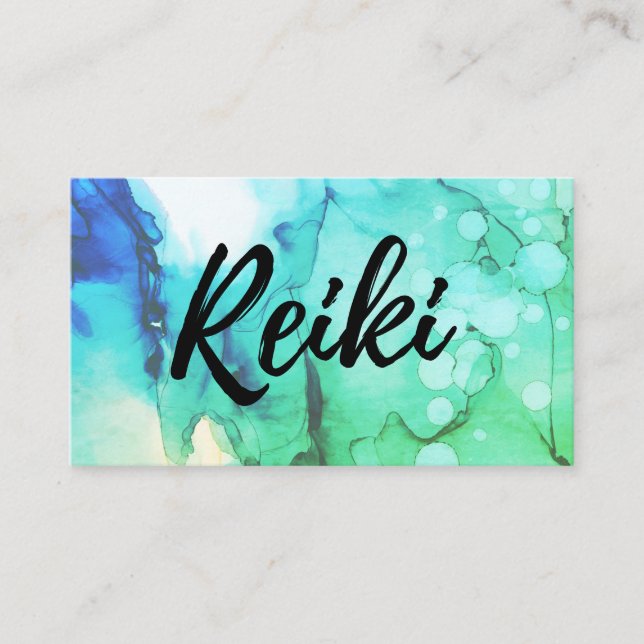 Carte De Visite *~* Audacieux Praticien Guérisseur Master Reiki En (Devant)
