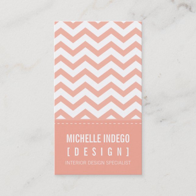 CARTE DE VISITE audacieux rayures de chevron tenda (Devant)