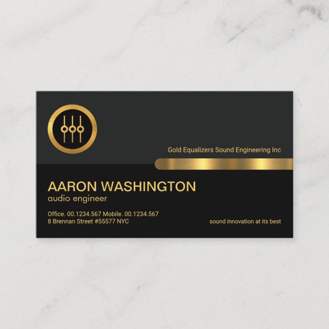 Carte De Visite Audio de l'égaliseur audio Gold de colonne noire g (Devant)