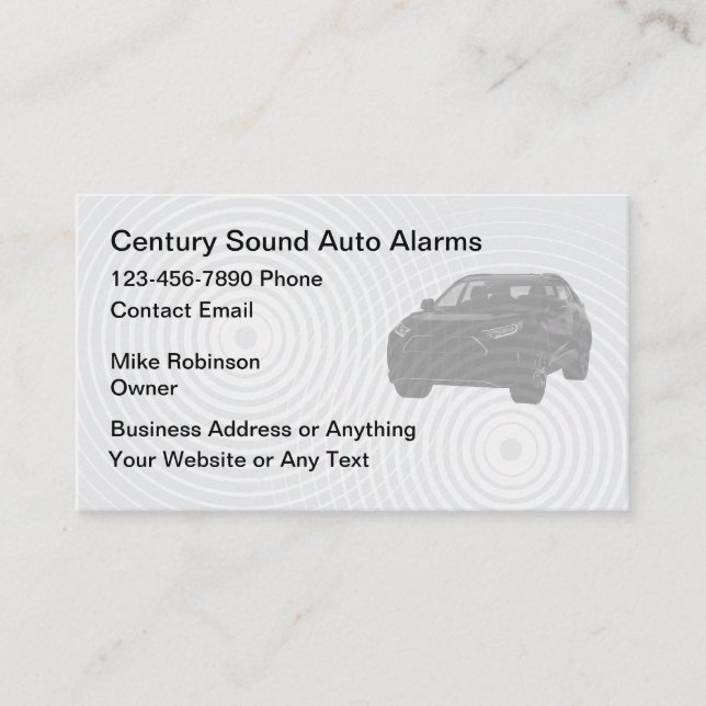 Carte De Visite Audio et sécurité automobile (Devant)