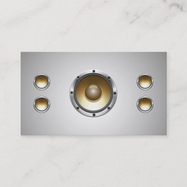 Carte de visite audio frais du DJ de haut-parleurs (Devant)