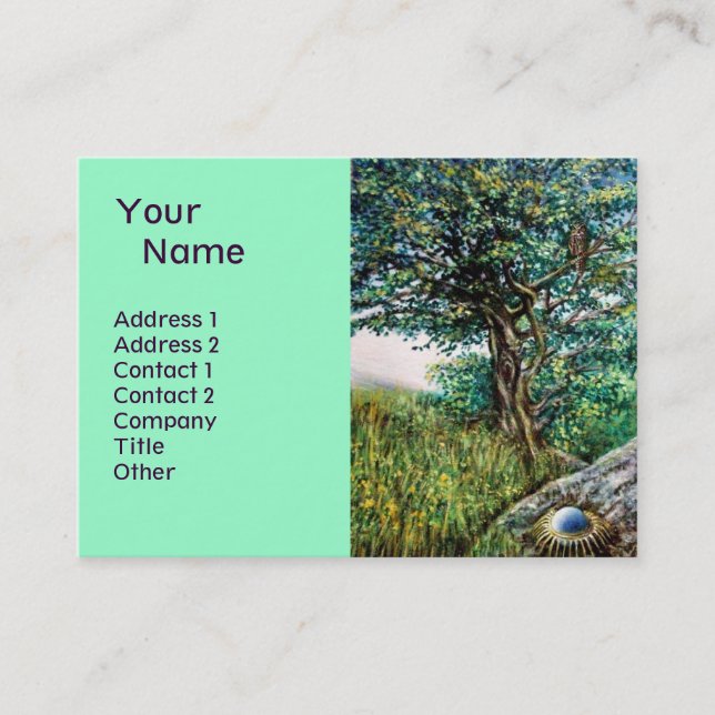 Carte De Visite AURORA / ARBRE MAGIQUE, vert, bleu (Devant)