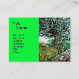 Carte De Visite AURORA / ARBRE MAGIQUE, vert, bleu