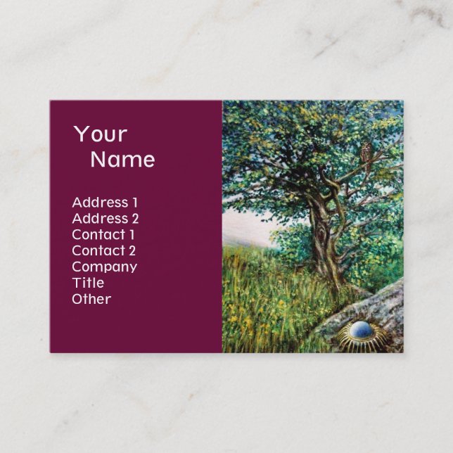 Carte De Visite AURORA / ARBRE MAGIQUE, vert, bleu, violet (Devant)