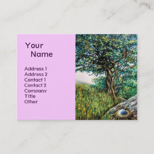 Carte De Visite AURORA / ARBRE MAGIQUE, vert, rose bleu