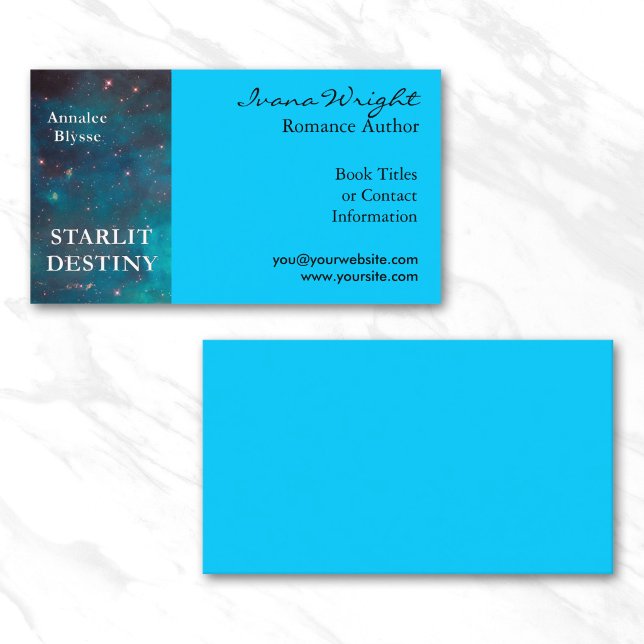 Carte De Visite Auteur de couverture de livre Aqua (Aqua Book Cover Author Business Card)