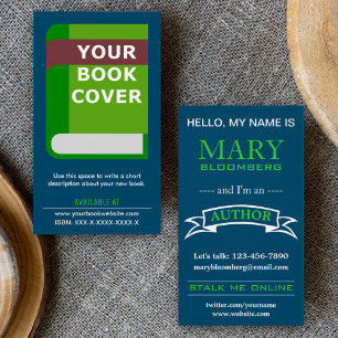 Carte de visite auteur de couverture de livre prom