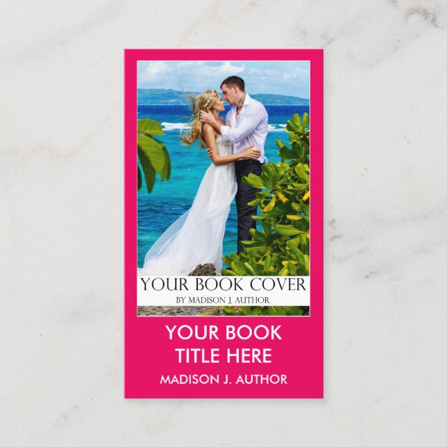 Carte De Visite Auteur de l'écriture Couverture livre rose chaud o (Devant)