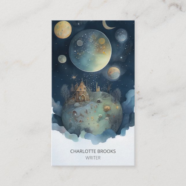 Carte De Visite Auteur de l'Imaginaire d'aquarelle Whimsical (Devant)