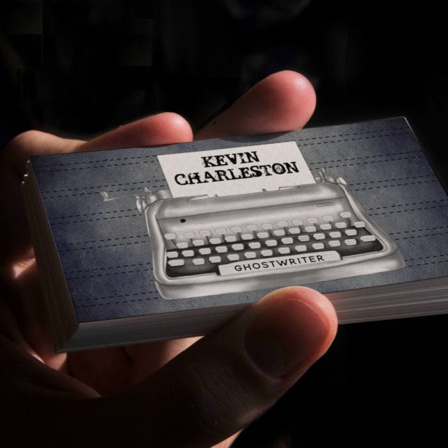 Carte De Visite Auteur de machine à écrire vintage (Créateur téléchargé)