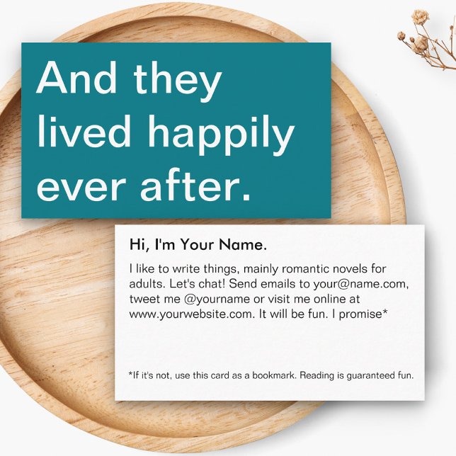 Carte De Visite Auteur de promotion de livre romancier (Créateur téléchargé)