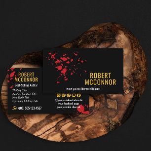 Carte De Visite Auteur de thriller d'horreur de crime avec éclabou