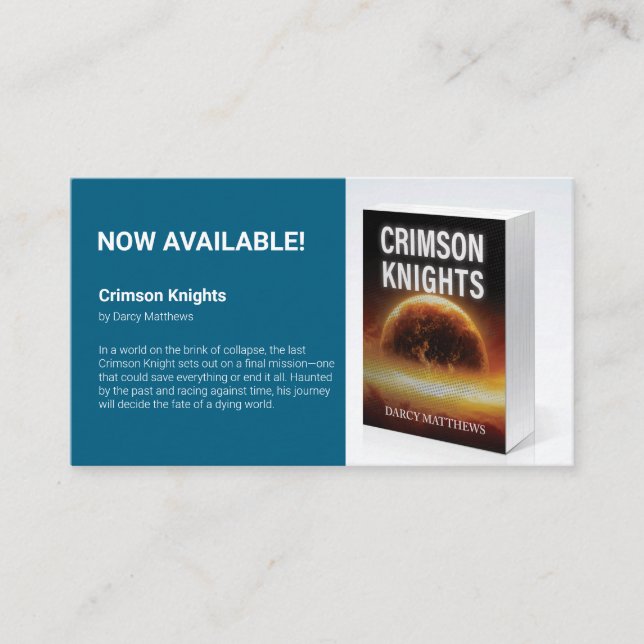 Carte De Visite Author Promotional Book Marketing Photo (Devant)